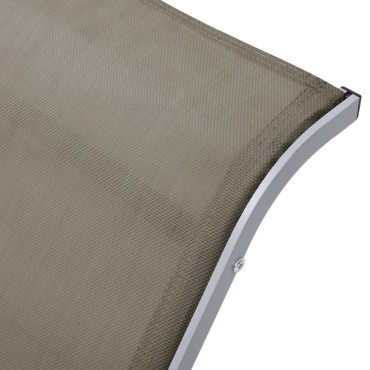 vidaXL Ξαπλώστρα Taupe από Textilene και Αλουμίνιο 167x60x66cm 1 τεμ.