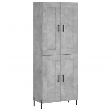 vidaXL Ντουλάπι Γκρι Σκυροδέματος 69,5x34x180cm Επεξεργασμένο Ξύλο 1 τεμ.