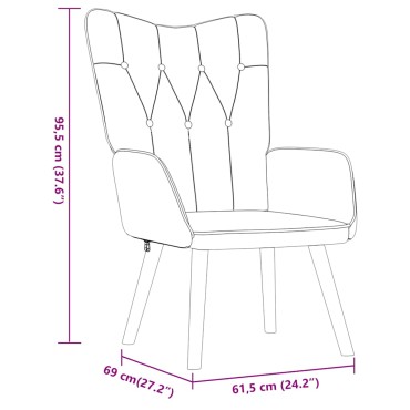 vidaXL Πολυθρόνα Relax Πράσινη Υφασμάτινη με Σκαμπό 61,5x69x95,5cm 1 τεμ.