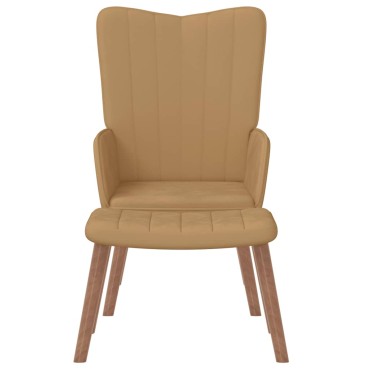 vidaXL Πολυθρόνα Relax Καφέ Βελούδινη με Σκαμπό 61,5x69x95,5cm 1 τεμ.