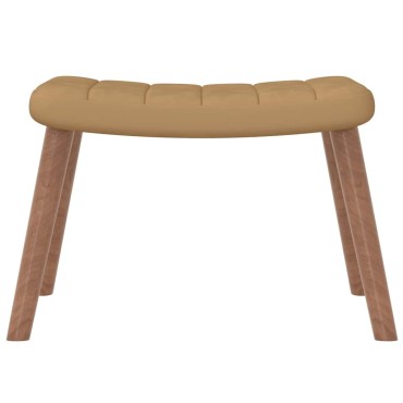 vidaXL Πολυθρόνα Relax Καφέ Βελούδινη με Σκαμπό 61,5x69x95,5cm 1 τεμ.