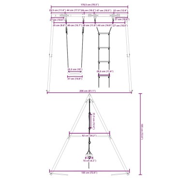 vidaXL Κούνια Εξωτερικού Χώρου Σετ με Κούνια και Σκάλα