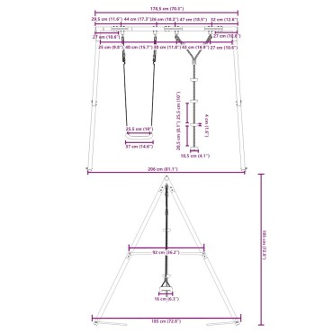 vidaXL Κούνια Εξωτερικού Χώρου Σετ με Κούνια και Στρογγυλή Κούνια