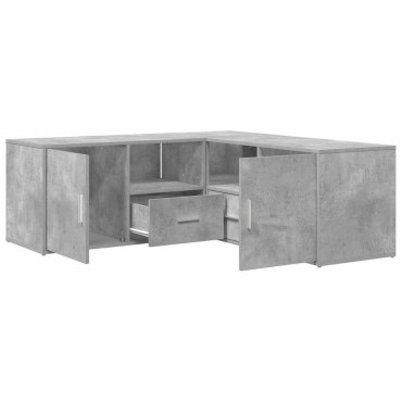 vidaXL Ντουλάπι Γωνιακό Γκρι Σκυροδέματος 200x40x45cm από Επεξ. Ξύλο 1 τεμ.