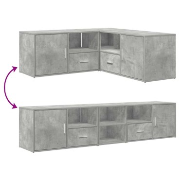 vidaXL Ντουλάπι Γωνιακό Γκρι Σκυροδέματος 200x40x45cm από Επεξ. Ξύλο 1 τεμ.