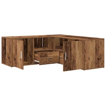 vidaXL Ντουλάπι Γωνιακό Όψη Παλαιού Ξύλου 200x40x45cm από Επεξ. Ξύλο 1 τεμ.