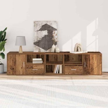 vidaXL Ντουλάπι Γωνιακό Όψη Παλαιού Ξύλου 200x40x45cm από Επεξ. Ξύλο 1 τεμ.