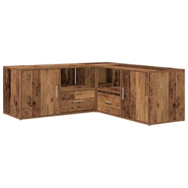 vidaXL Ντουλάπι Γωνιακό Όψη Παλαιού Ξύλου 200x40x45cm από Επεξ. Ξύλο 1 τεμ.