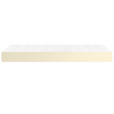vidaXL Στρώμα με Pocket Springs Μεσαίας Σκληρότητας Κρεμ 80x200x20cm Συνθετικό Δέρμα 1 τεμ. - Μονό
