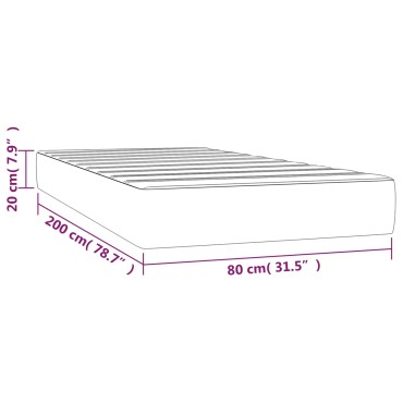 vidaXL Στρώμα με Pocket Springs Μεσαίας Σκληρότητας Κρεμ 80x200x20cm Συνθετικό Δέρμα 1 τεμ. - Μονό