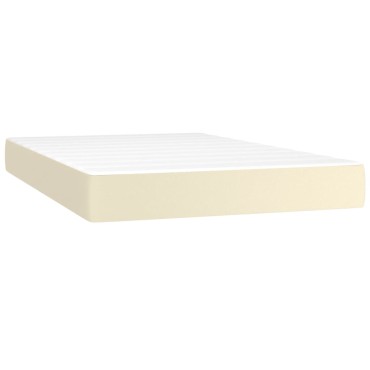 vidaXL Στρώμα με Pocket Springs Μεσαίας Σκληρότητας Κρεμ 120x200x20cm Συνθετικό Δέρμα 1 τεμ. - Μονό