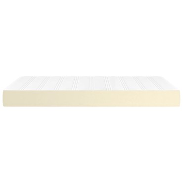 vidaXL Στρώμα με Pocket Springs Μεσαίας Σκληρότητας Κρεμ 120x200x20cm Συνθετικό Δέρμα 1 τεμ. - Μονό