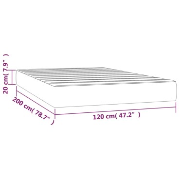 vidaXL Στρώμα με Pocket Springs Μεσαίας Σκληρότητας Κρεμ 120x200x20cm Συνθετικό Δέρμα 1 τεμ. - Μονό