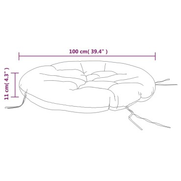 vidaXL Μαξιλάρι Στρογγυλό Ανθρακί 100x11cm από Ύφασμα Oxford