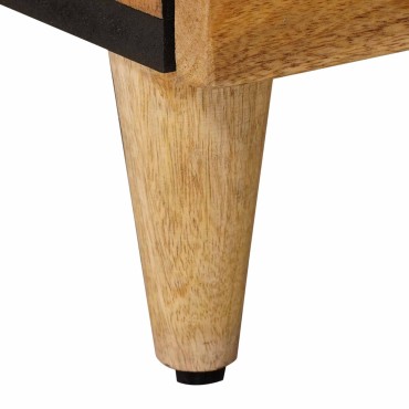 vidaXL Κομοδίνο 2 τεμ. Φυσικό 40x33x46cm Στερεό ξύλο μάνγκο
