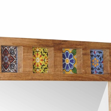 vidaXL Καθρέφτης Μπάνιου Φυσικό 50x70x3cm Στερεό ξύλο μάνγκο