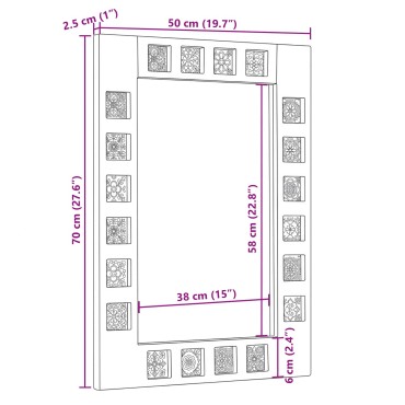 vidaXL Καθρέφτης Μπάνιου Φυσικό 50x70x3cm Στερεό ξύλο μάνγκο