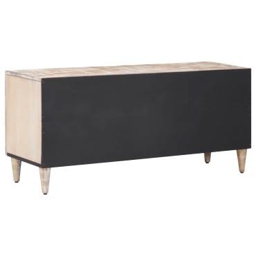 vidaXL Ντουλάπι TV Λευκό 105x33,5x46cm Στερεό ξύλο μάνγκο 1 τεμ.