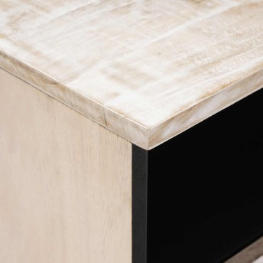 vidaXL Κρεβατοκάμαρα 2 τεμ. Λευκό 40x33x46cm Στερεό ξύλο μάνγκο