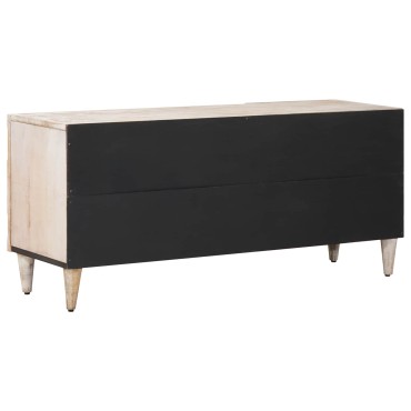 vidaXL Ντουλάπι TV Λευκό 105x33,5x46cm Στερεό ξύλο μάνγκο 1 τεμ.