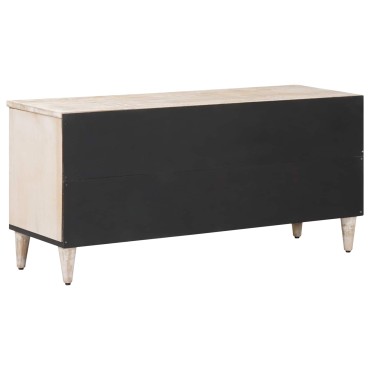 vidaXL Ντουλάπι TV Λευκό 100x33,5x46cm Στερεό ξύλο μάνγκο 1 τεμ.