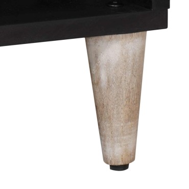 vidaXL Ντουλάπι TV Λευκό 100x33,5x46cm Στερεό ξύλο μάνγκο 1 τεμ.