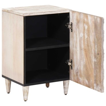 vidaXL Ντουλάπι Μπάνιου Λευκό 38x33,5x58cm Στερεό ξύλο μάνγκο