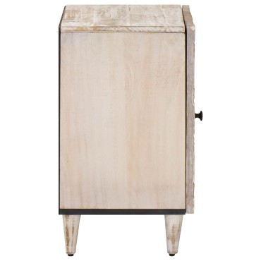 vidaXL Ντουλάπι Μπάνιου Λευκό 38x33,5x58cm Στερεό ξύλο μάνγκο