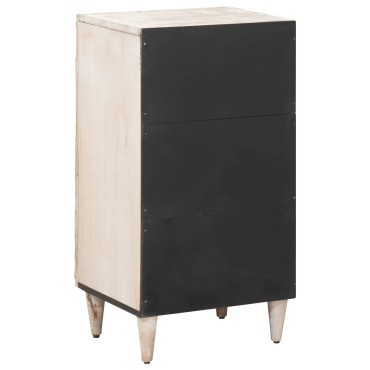 vidaXL Πλαϊνό γραφείο Λευκό 40x33,5x75cm Στερεό ξύλο μάνγκο