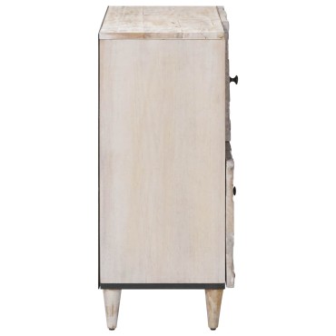 vidaXL Πλαϊνό γραφείο Λευκό 80x33,5x75cm Στερεό ξύλο μάνγκο