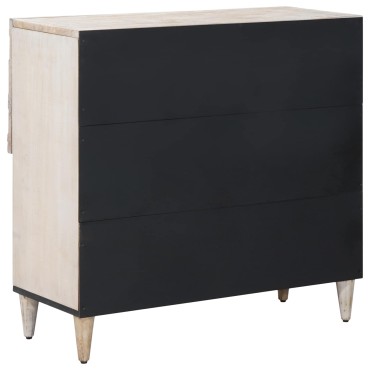 vidaXL Πλαϊνό γραφείο Λευκό 80x33,5x75cm Στερεό ξύλο μάνγκο