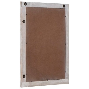 vidaXL Καθρέφτης τοίχου Ορθογώνιος Λευκό 70 x 50 cm Στερεό ξύλο μάνγκο