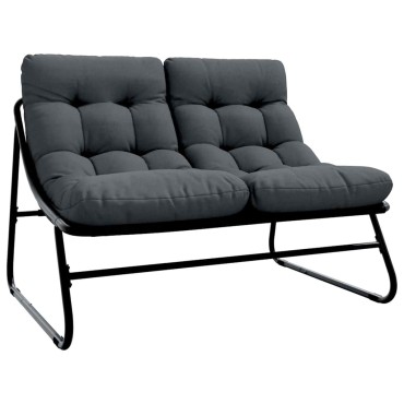 vidaXL Εξωτερικά Έπιπλα με μαξιλάρι Μαύρο 110x81x71cm