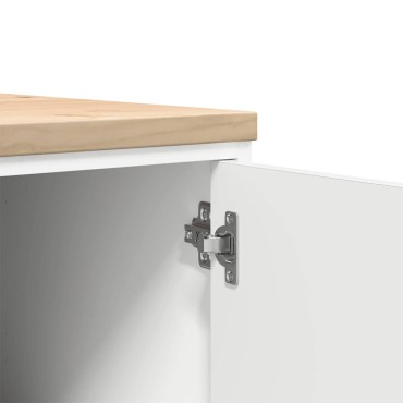 vidaXL ντουλάπι αποθήκευσης γκαράζ Λευκό 30x51x85 εκ μασίφ ξύλο πεύκο