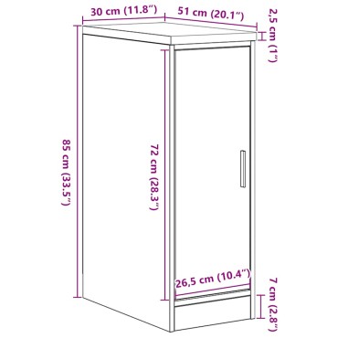 vidaXL ντουλάπι αποθήκευσης γκαράζ 30x51x85 εκ μασίφ ξύλο πεύκο