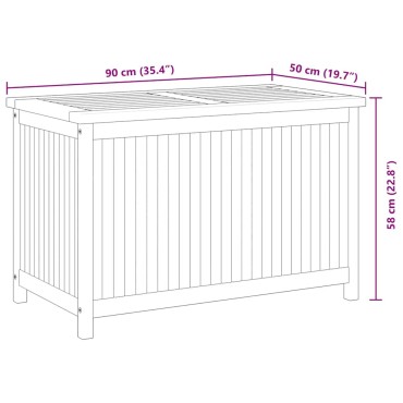 vidaXL Μπαούλο Αποθήκευσης Κήπου 90x50x58cm από Μασίφ Ξύλο Teak 1 τεμ.