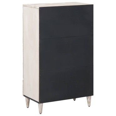 vidaXL Ψηλή Επιφάνεια Λευκό 60x33,5x100cm Στερεό ξύλο μάνγκο