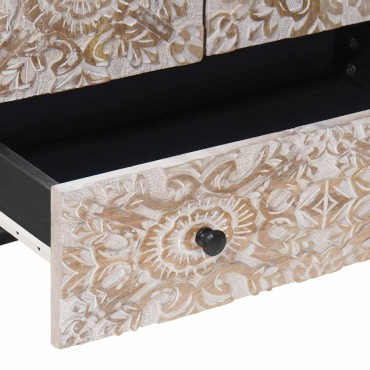 vidaXL Ψηλή Επιφάνεια Λευκό 60x33,5x100cm Στερεό ξύλο μάνγκο