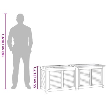 vidaXL Μπαούλο Αποθήκευσης Κήπου με Τσάντα 150x50x55cm Μασίφ Ξύλο Teak 1 τεμ.