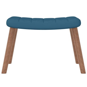 vidaXL Πολυθρόνα Relax Μπλε Βελούδινη με Σκαμπό 61,5x69x95,5cm 1 τεμ.