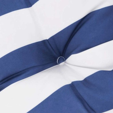 vidaXL Μαξιλάρια Καρέκλας με Πλάτη 4 τεμ. Μπλε&Λευκά Ριγέ Υφ. Oxford 100x50x7cm
