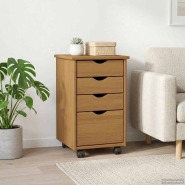 vidaXL Κινητό Ντουλάπι MOSS Μέλι Καφέ 34x39x56cm Στερεό πεύκο