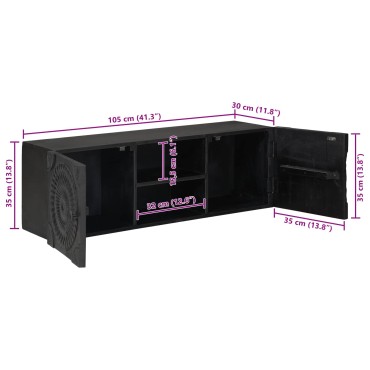 vidaXL Ντουλάπι TV Μαύρο 105x30x35 εκ 1 τεμ.