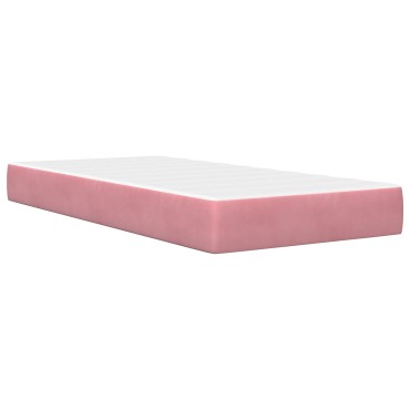 vidaXL Σκελετός κρεβατιού με στρώμα Ροζ 80x200cm Βελούδο