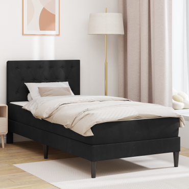 vidaXL Σκελετός κρεβατιού με στρώμα Μαύρο 80 x 200 cm Βελούδο