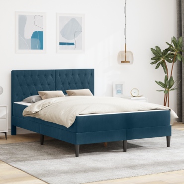 vidaXL Σκελετός κρεβατιού με στρώμα vidaXL Μπλε 120x190cm Βελούδο