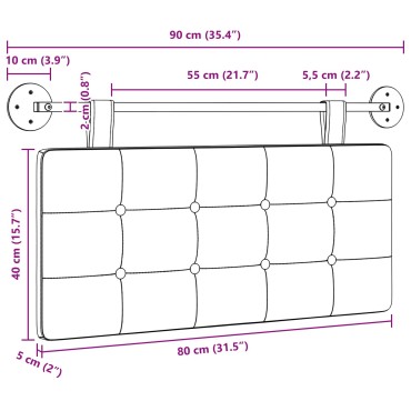 vidaXL Κεφαλάρι κρεβατιού κρεμαστό Ύφασμα 90x55x5cm 1 τεμ.