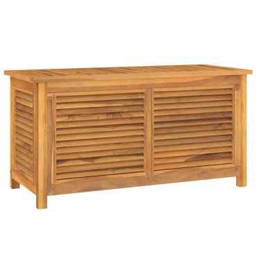 vidaXL Μπαούλο Αποθήκευσης Κήπου με Τσάντα 114x50x58cm Μασίφ Ξύλο Teak 1 τεμ.