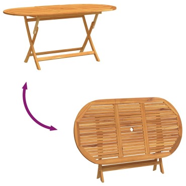 vidaXL Τραπέζι Κήπου Πτυσσόμενο 160x85x75cm Μασίφ Ξύλο Ευκαλύπτου 1 τεμ.