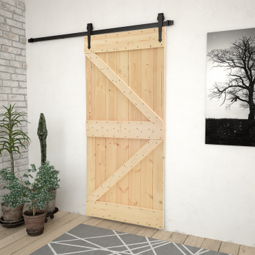 vidaXL Πόρτα NARVIK Φυσικό 90 x 210 cm Συμπαγές Ξύλο Πεύκου